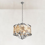Gilded Cage Marble Chandelier 23.6" in Chrome metal finish, shown as a complete fixture
