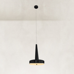 Gilded Marble Disc Pendant 15.7" in Black finish shown in full against a neutral background
