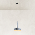 Gilded Marble Disc Pendant 15.7" in Chrome finish shown in full against a neutral background