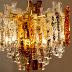 Glacier Ember Amber and Clear Glass Chandelier