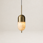 Ellune Modern Alabaster Hanging Light by Dalmivik, complete fixture view
