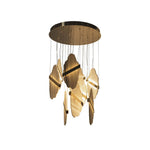 Gold-White Alabaster LED Chandelier with Seven Panels by Dalmivik, product or room detail view
