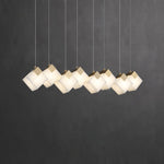 Gold & White Alabaster Sculptural Lumina Vox Pendant Lamp by Dalmivik, product or room detail view