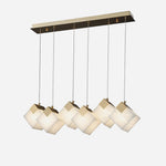Gold & White Alabaster Sculptural Lumina Vox Pendant Lamp by Dalmivik, product or room detail view