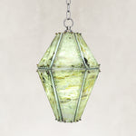 Green Faceted Marble Lantern Pendant shown against a neutral background