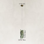 Dimension diagram for Green Four-Panel Marble Pendant
