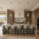 Green Four-Panel Marble Pendant installed above a kitchen island