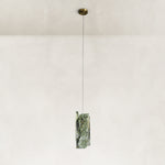 Product detail of Green Four-Panel Marble Pendant against a neutral background