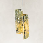 Product detail of Green Layered Four-Panel Marble Pendant against a neutral background