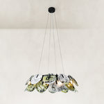 Green Marble Disc Ring Chandelier 31.5