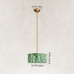 Dimension diagram for Green Marble Drum Pendant