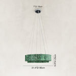Dimension diagram for Green Marble Halo Ring Chandelier 31.5