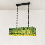 Green Marble Island Pendant 47.2" in Black metal finish, shown as a complete fixture