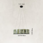 Dimension diagram for Green Marble Ring Chandelier 31.5
