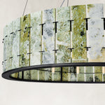 Product detail of Green Marble Ring Chandelier 31.5
