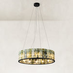Product detail of Green Marble Ring Chandelier 31.5