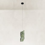 Product detail of Green Pinwheel Four-Panel Marble Pendant against a neutral background