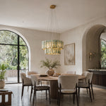 Green Tiered Marble Drum Chandelier 31.5