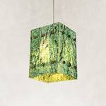 Product detail of Green Twelve-Panel Marble Lantern Pendant against a neutral background