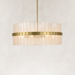 Handcrafted Bubble Glass Rod Chandelier in 28 in / 71 cm - alternate angle