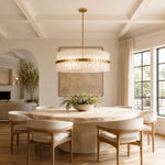 Handcrafted Bubble Glass Rod Chandelier in 40 in / 102 cm - interior setting
