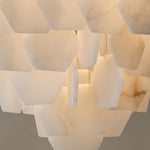 Hexa Alabaster Cascade Chandelier – Gold & White LED Luxury Light by Dalmivik, product or room detail view