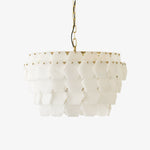 Hexa Cloud Gold & White Alabaster Pendant Light– 23.6" Diameter by Dalmivik, product or room detail view