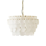 Hexa Cloud Gold & White Alabaster Pendant Light– 23.6" Diameter by Dalmivik, complete fixture view