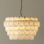 Hexa Cloud Gold & White Alabaster Pendant Light– 23.6" Diameter by Dalmivik, product or room detail view