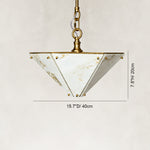 Dimension diagram for Inverted Pyramid Marble-Panel Pendant