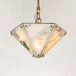 Product detail of Inverted Pyramid Marble-Panel Pendant against a neutral background