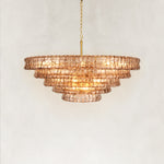 Amber glass chandelier detail.