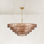 Amber glass chandelier detail.