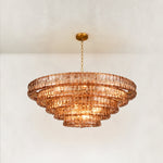 Amber glass chandelier detail.