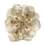 Round gold glass petal arrangement seen from directly below.