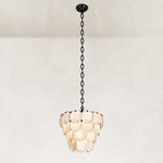 Layered Marble Disc Pendant 16.9" in Black metal finish, shown as a complete fixture