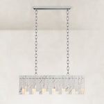 Layered Marble Panel Island Pendant 40.4" in Chrome metal finish, shown as a complete fixture