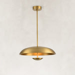 Layered Metal Disc Pendant in Aged Brass - complete fixture