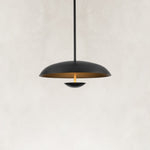Layered Metal Disc Pendant in Matte Black - alternate angle