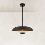 Layered Metal Disc Pendant in Matte Black - complete fixture