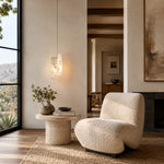 Layered White Marble Blade Pendant displayed in a furnished interior