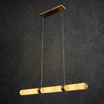Linea Modern Linear Alabaster Pendant Light by Dalmivik, complete fixture view