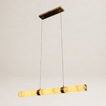 Linea Modern Linear Alabaster Pendant Light by Dalmivik, complete fixture view