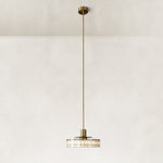 Low-Profile Marble Drum Pendant shown in full against a neutral background