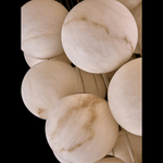 Luxury Gold & White Alabaster Globe Chandelier – 39" Diameter by Dalmivik, product or room detail view