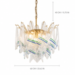 Maris Veil Clear Textured Glass Chandelier dimension and specification diagram