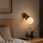 Bosco Alabaster Sphere Wall Sconce by Dalmivik, product or room detail view
