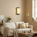 Framed Slab Corner Bracket Alabaster Wall Sconce by Dalmivik, product or room detail view