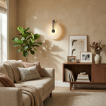 Sculpted Form Disc Halo Alabaster Wall Sconce by Dalmivik, product or room detail view