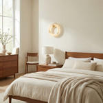 Halo Ring Glowing Ring Alabaster Wall Sconce by Dalmivik, product or room detail view